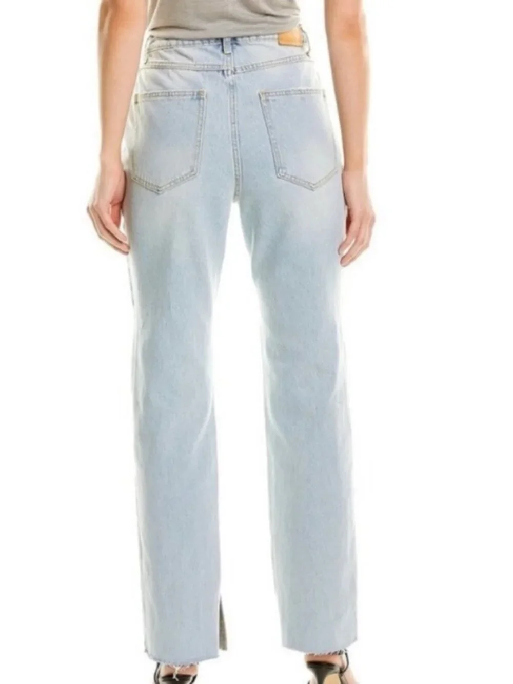 Avec Les Filles High Rise Slit Hem Wide Leg Jeans - Picture 2 of 7
